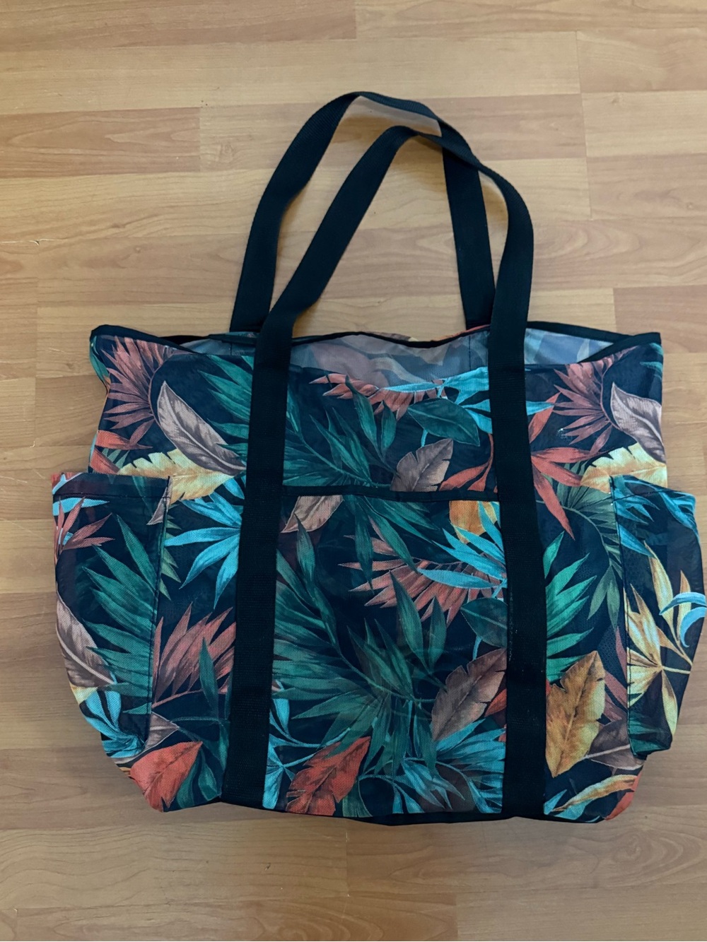 Tropical Leaf Print Tote Bag in Multicolor - Women's Beach & Everyday Carryall